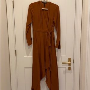 BCBG orange maxi wrap dress sized small never worn